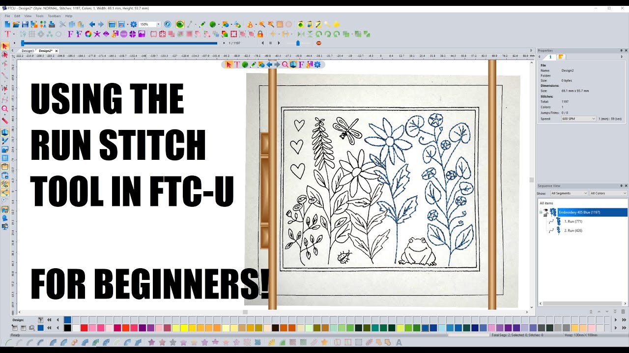 Floriani Software For Beginners - Run Stitch Tool