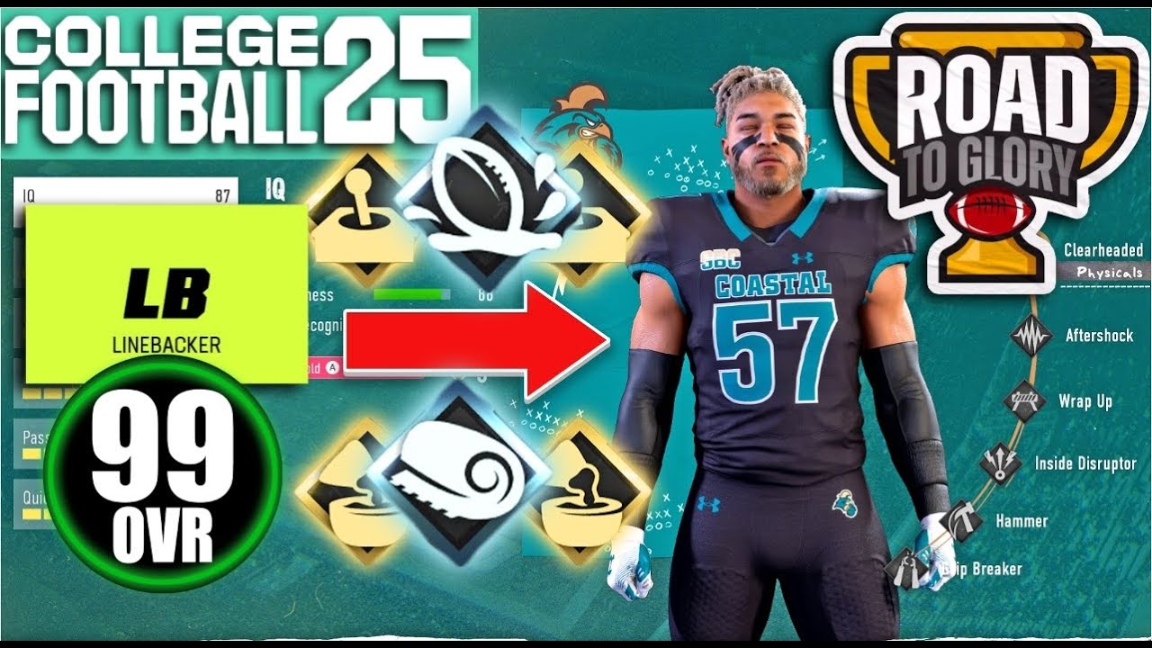 Best LB Abilities AND Builds! COLLEGE FOOTBALL 25 ROAD TO GLORY | BEST BUILD