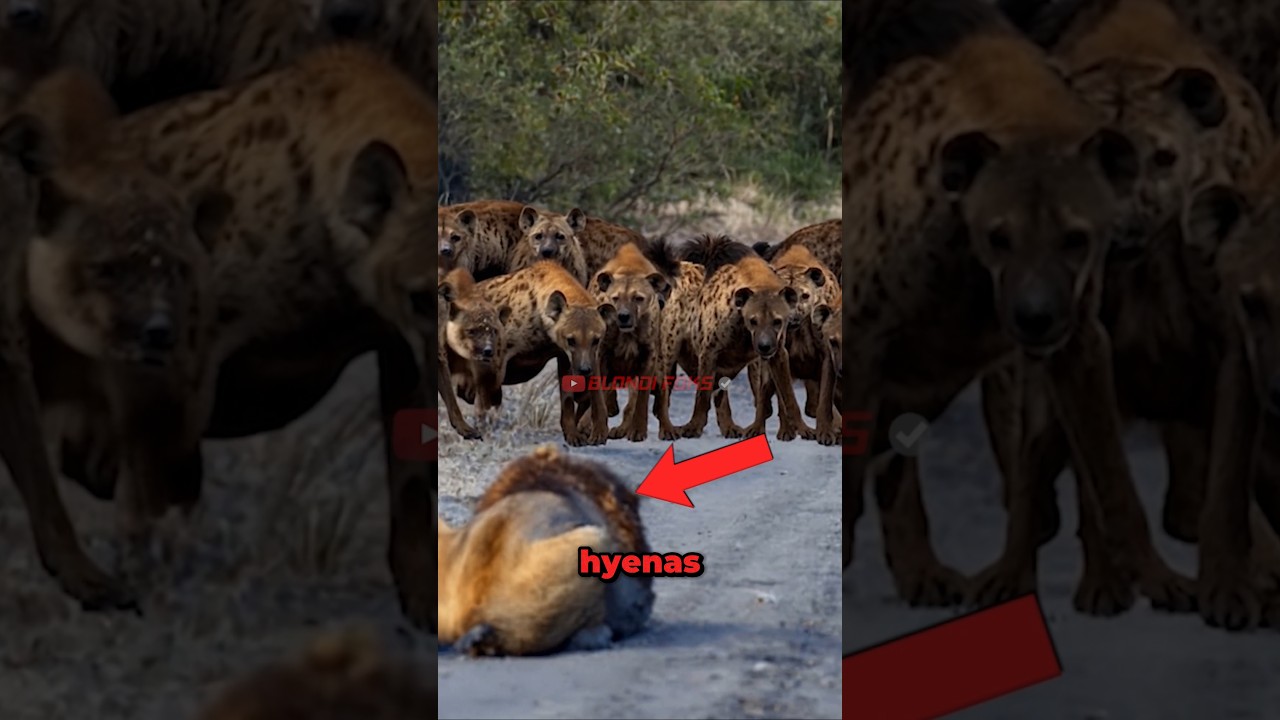 100 hien kontra biedny lew spotykają się na wolności! - Blondi Foks #shorts