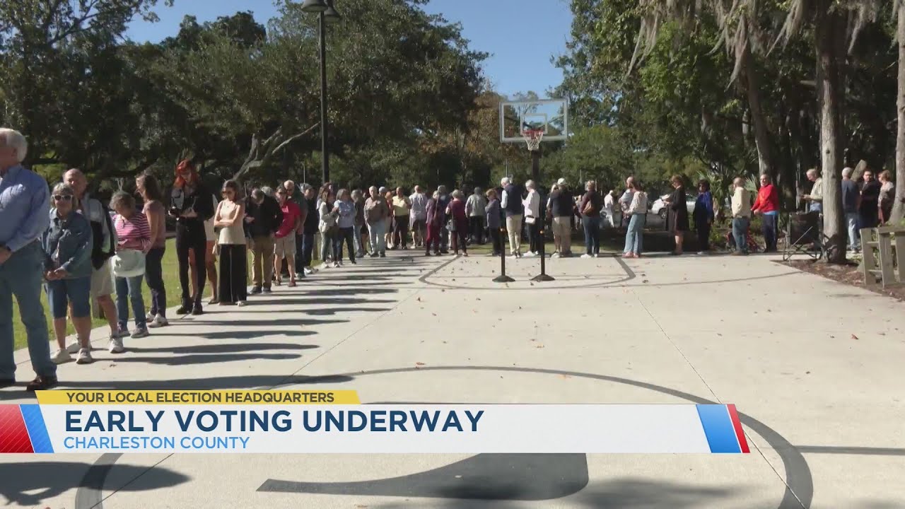 Long lines show strong voter turnout on first day of early voting