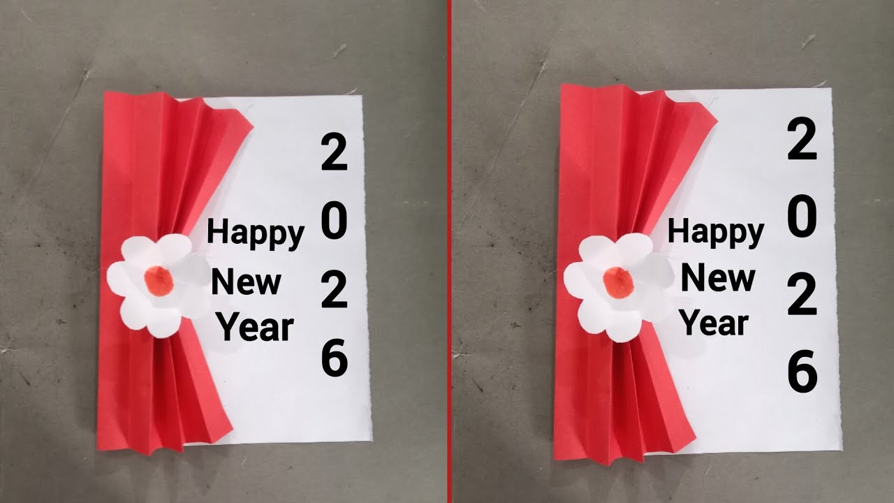 Happy new year card 2026 #happy #diy #artscraft #cardcreations 