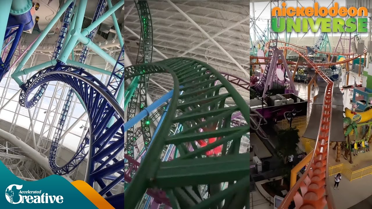 Every Rollercoaster at Nickelodeon Universe at the American Dream Mall - 4K 60FPS POVS