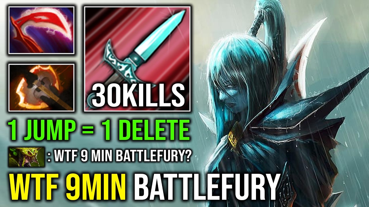 WTF 9MIN BATTLEFURY 1 Blink = 1 Delete Unlimited Crit Rate Hit Like a Truck Phantom Assassin Dota 2