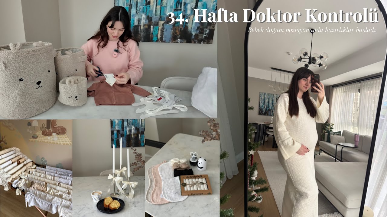 34. Hafta Doktor Kontrolü | Bebek Doğum Pozisyonunda! 👶🩷 Hastane Hazırlıkları