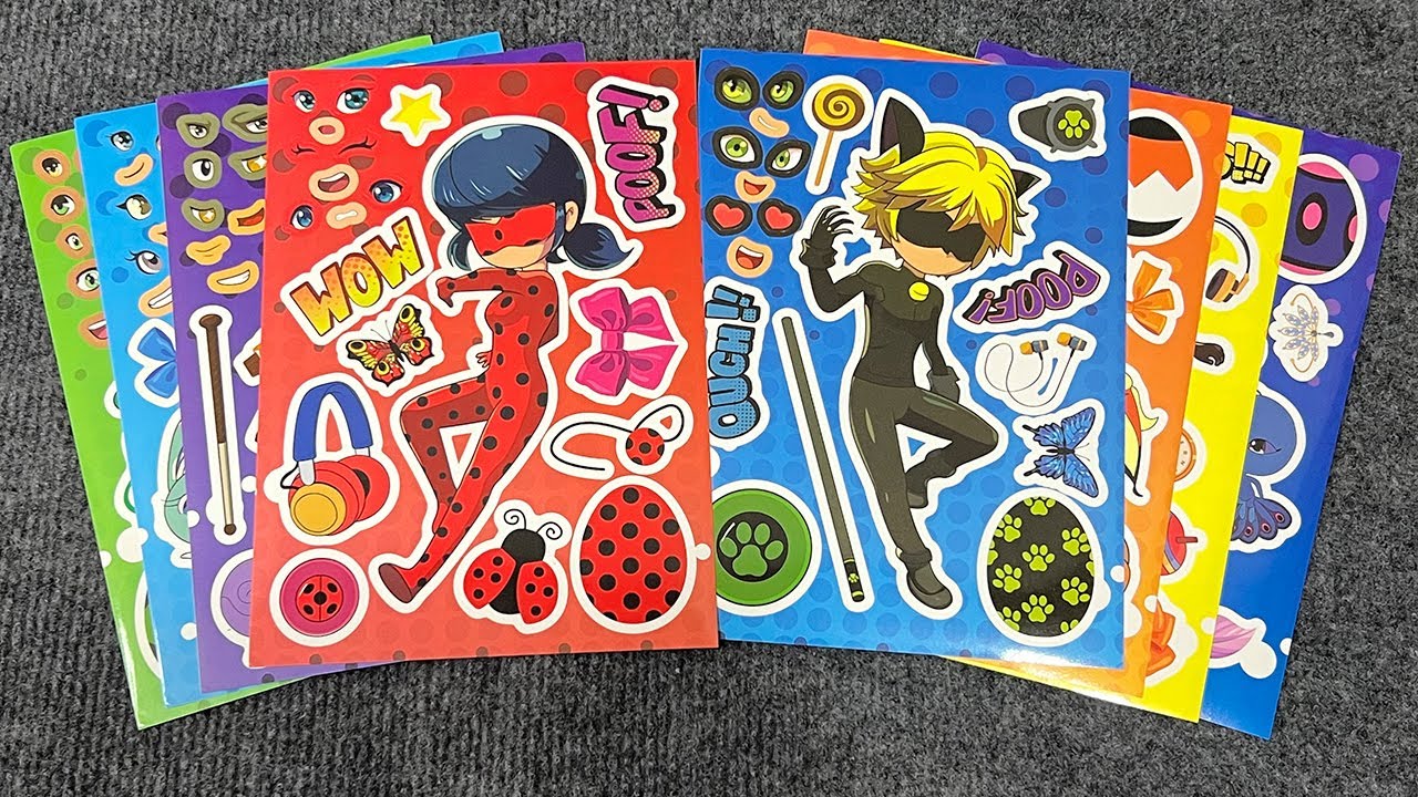 🐞PaperDIY🐞Decorate with Sticker Book Miraculous Ladybug,Sticker Asmr🌈Labu Unboxing