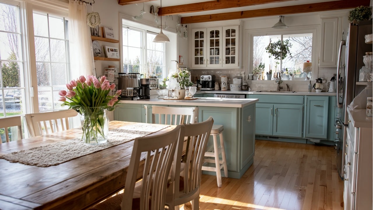 Elegant Soft Teal Rustic Romantic Cottage Decor Tour 2026 Cozy Timeless Vintage Spring Decor