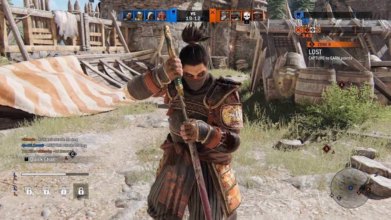 [For Honor] Multiplayer 4Vs4 Kyoshin Gameplay No Commentary