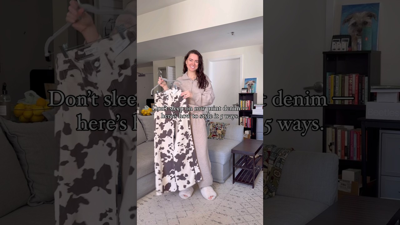 5 Ways to Style Cow Print Pants 🤠🐮 #cowprintpants #ways2wear #petitefashion