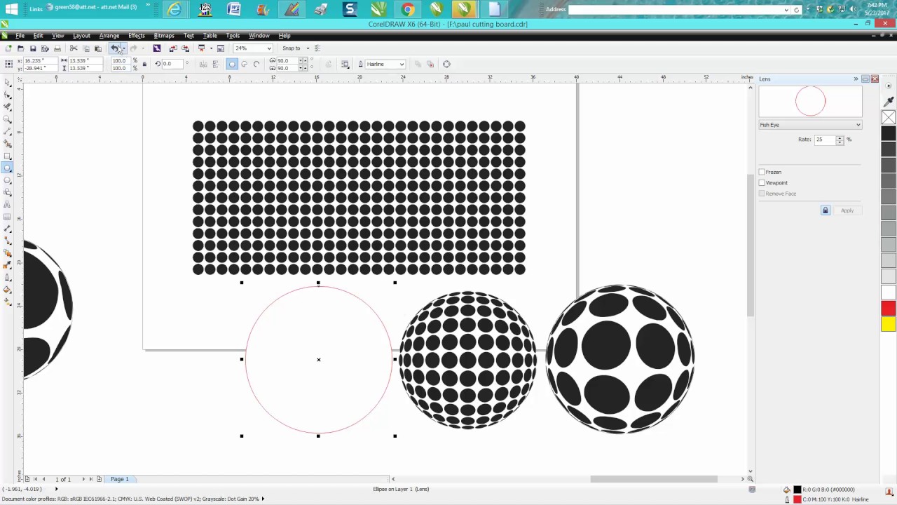 Corel Draw Tips & Tricks Lens Fish eye effect more info
