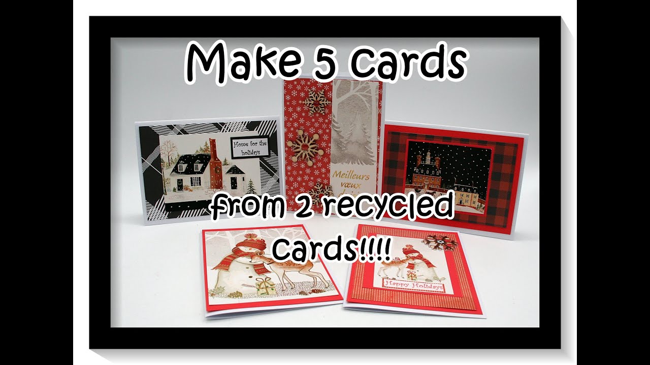 Making Christmas cards using recycled cards or your stash video 141