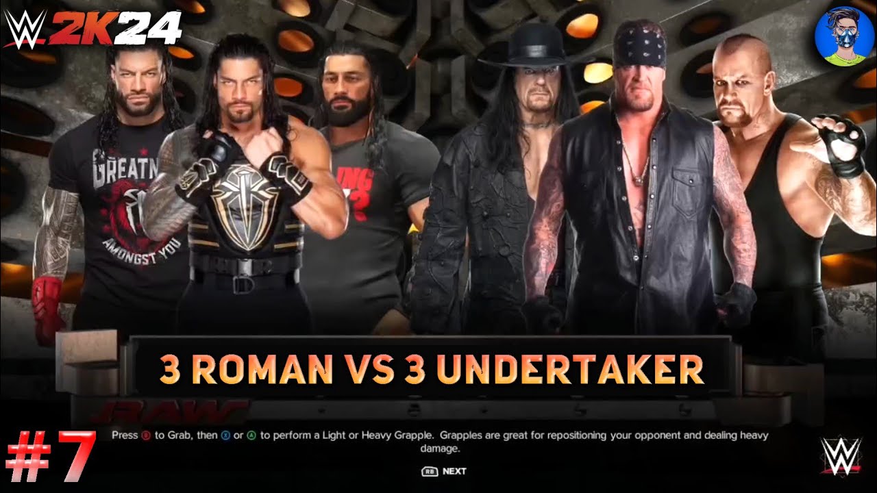 WWE 2k24 3 Different OTC Roman Reigns VS 3 Different Undertaker 6 Man Elimination Tag Team Match #7