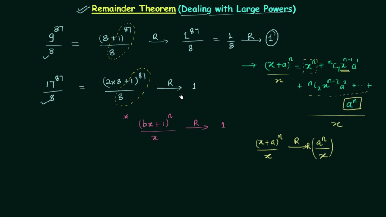 Remainder Theorem (Dealing with Large Powers)