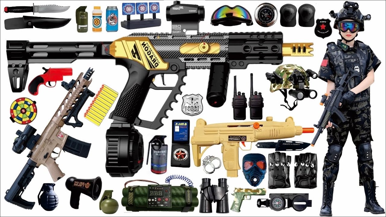 Mystery box unboxing,Special police weapon toy set unboxing, M416 assault rifle, RPG rocket launcher