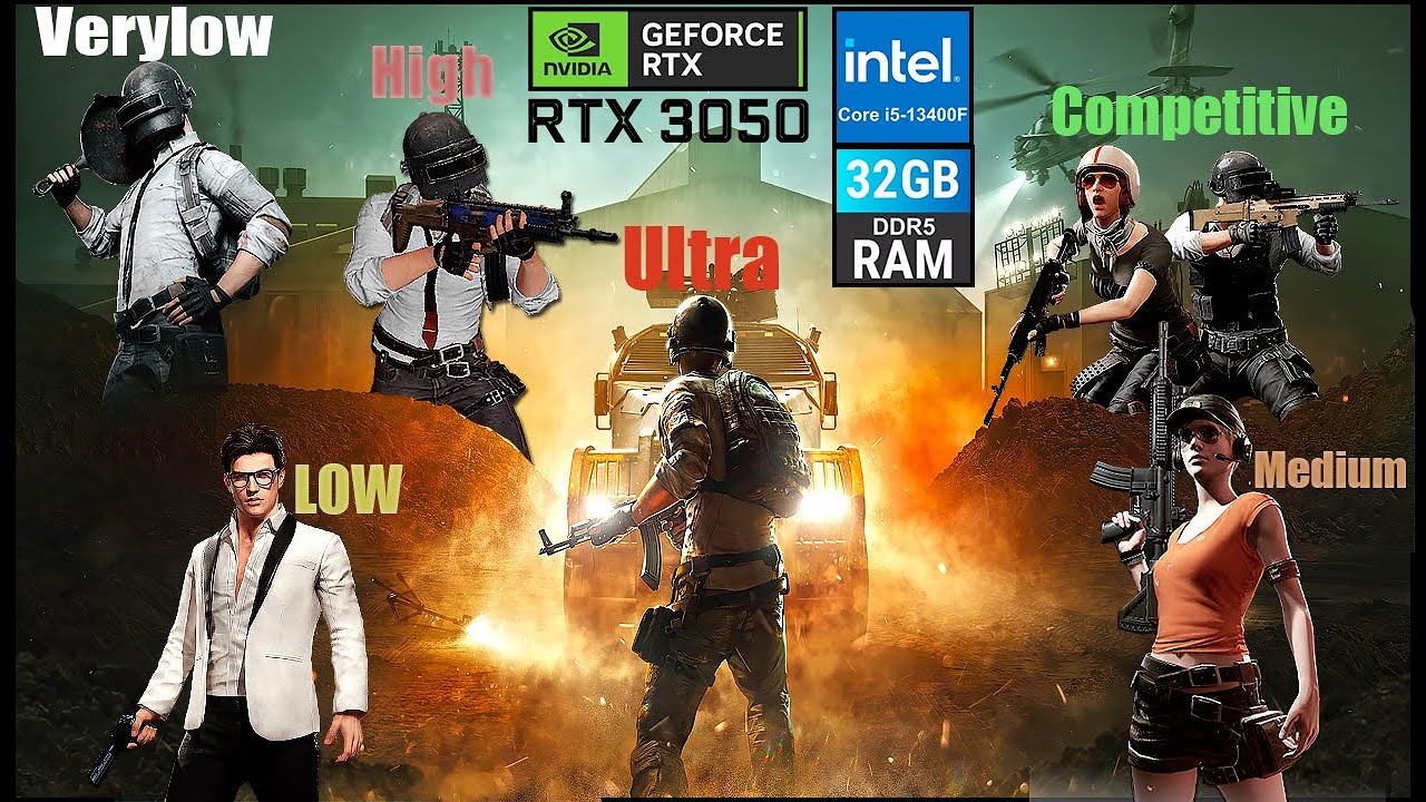 RTX 3050 + 13400F PUBG All Settings Tested IN 2025