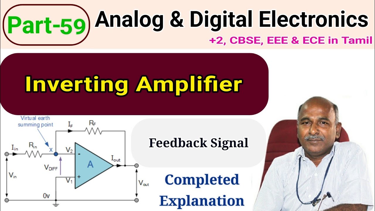 inverting amplifier circuit diagram and feedback  in tamil