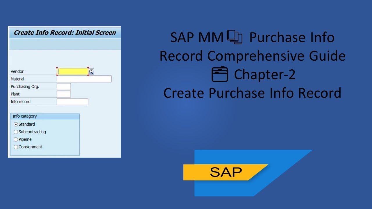 How to Create a Purchase Info Record in SAP MM Step by Step #SAPMM #PurchaseInfoRecord #Procurement