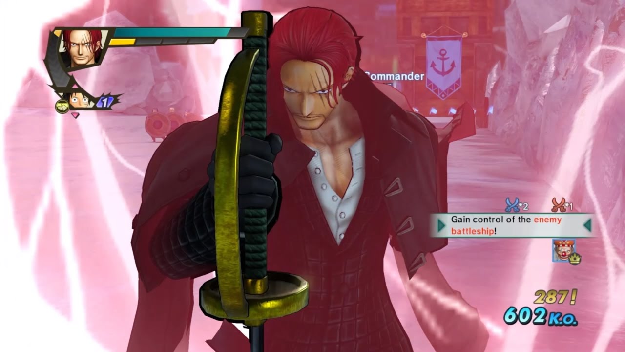 One Piece Pirate Warriors 3 Shanks Strong World Costume Level 100 Gameplay