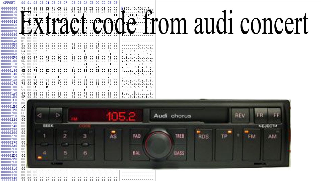 Extract code from audi concert
