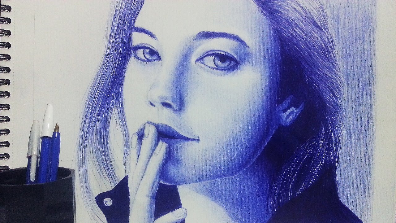 Realistic Portrait in profile with ballpoint pen - Dibujando un rostro realista #Speed Drawing
