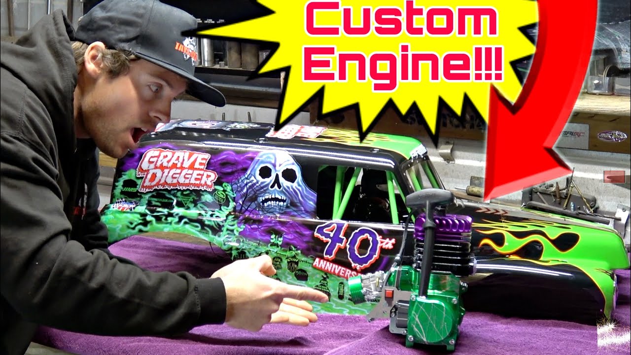 New Custom Engine! Grave Digger RC Car!