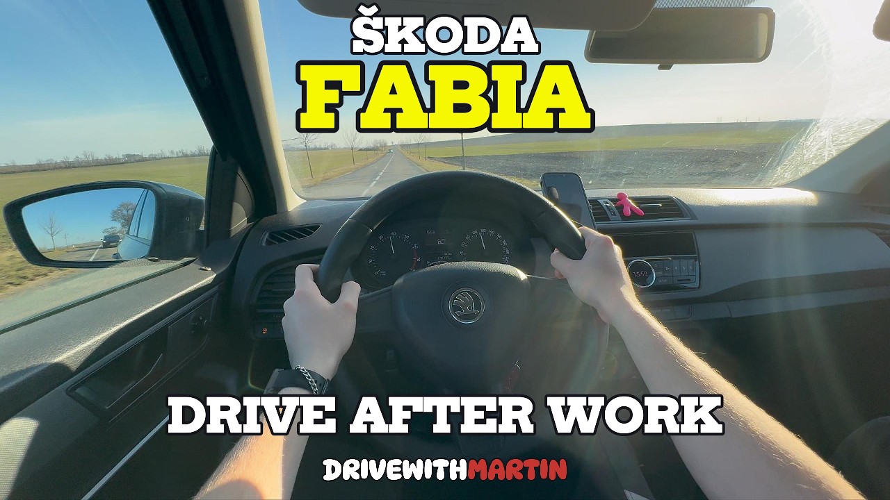 POV Sunny Drive After Work [4K] | 2015 Škoda Fabia 1.0MPI 75HP | Manual Car Driving