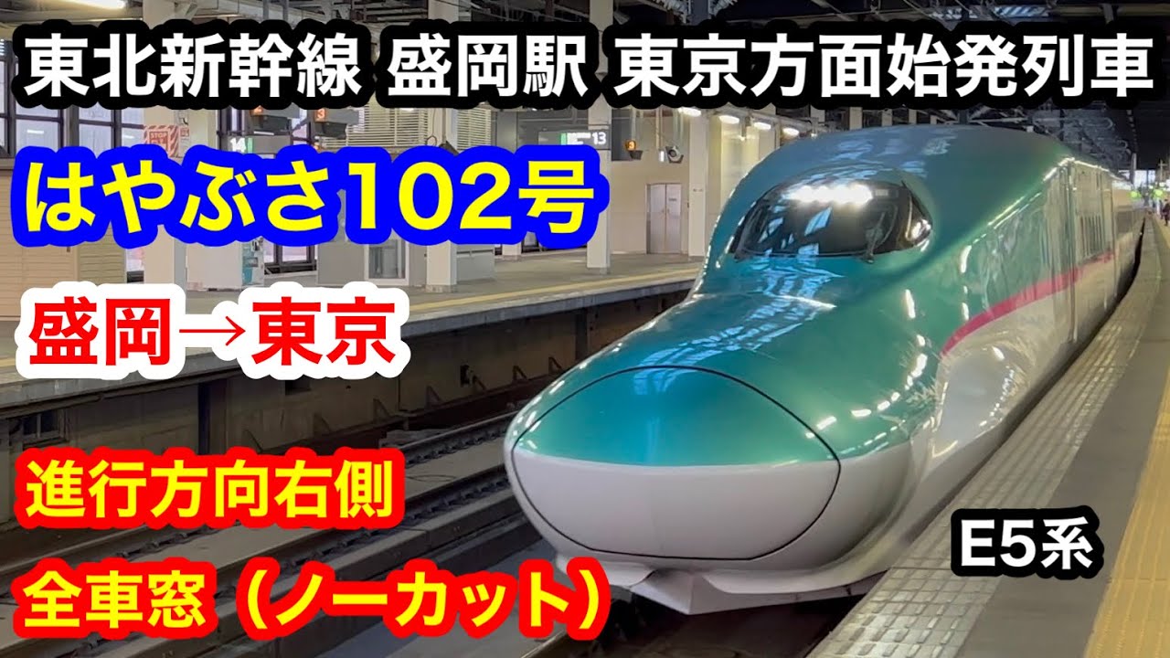 東北新幹線 はやぶさ102号 4K 盛岡→東京 全区間車窓（ノーカット）進行方向右側 （「鉄道開業150年記念 JR東日本パス」シリーズ第1弾）