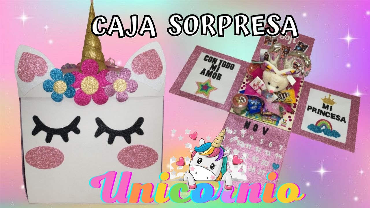 DIY|🎁CAJA SORPRESA DE UNICORNIO🦄| REGALO PARA NIÑA ,MAMÁ,MEJOR AMIGA,HIJA | TUTORIAL PASO A PASO✂
