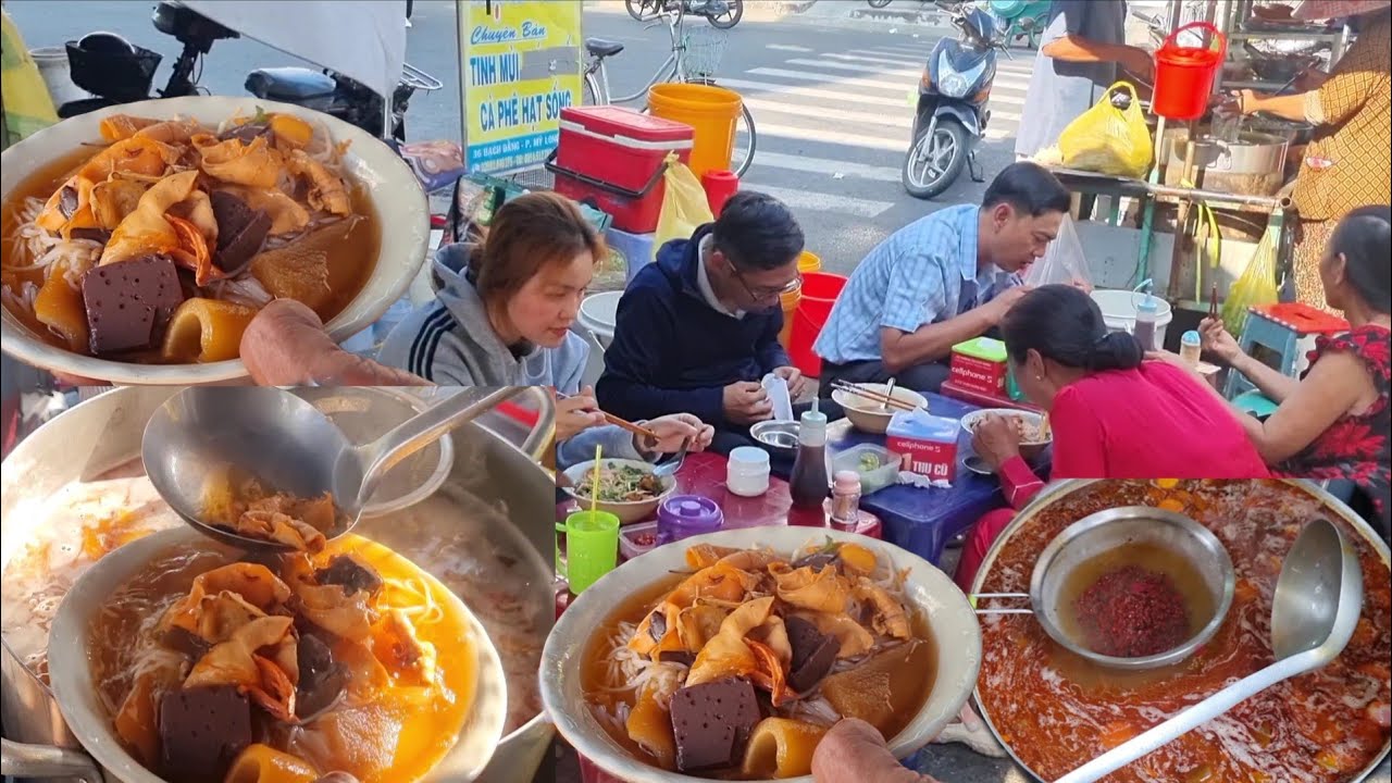 Khách đông khủng khiếp tại quán bún cua, xe bún khô mực dành cho người lao động 