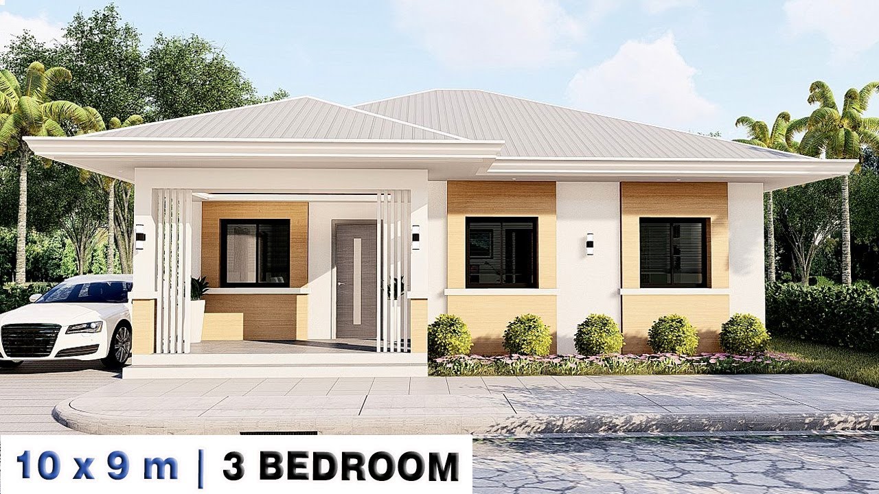 10 X 9 Meters | Elegant 3 Bedroom House Design idea