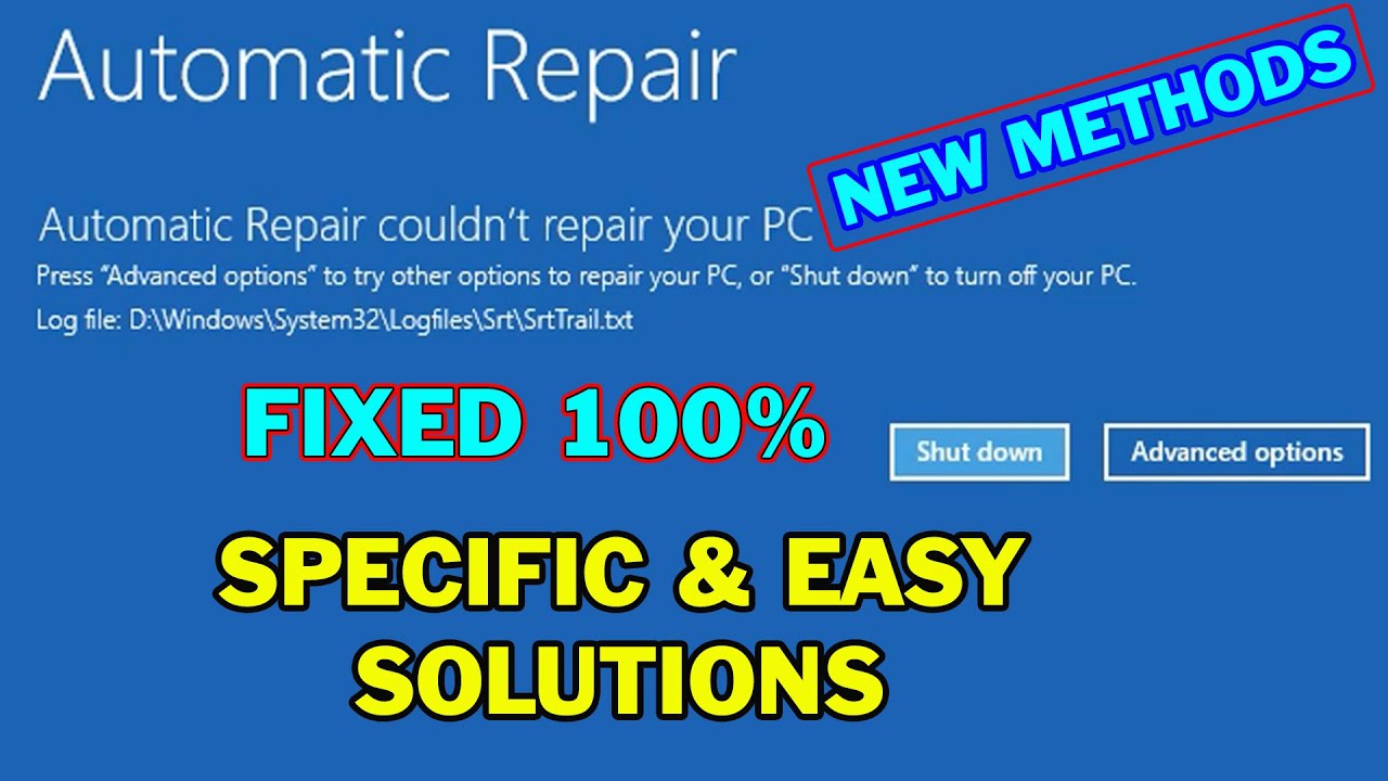 Automatic Repair Couldn’t Repair Your PC SrtTrail.txt | Fix Startup Repair Loop in Windows 10 & 11