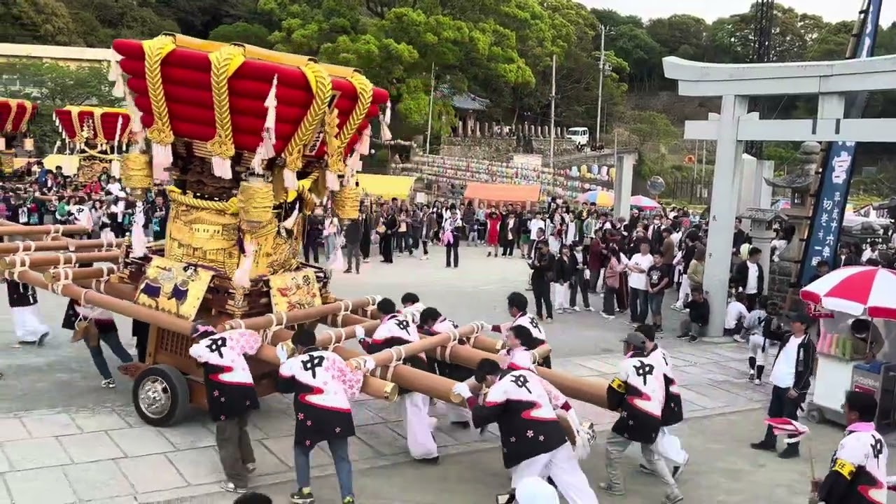令和7年4月20日阿万亀岡八幡宮⛩️新田中だんじり帰りの練り