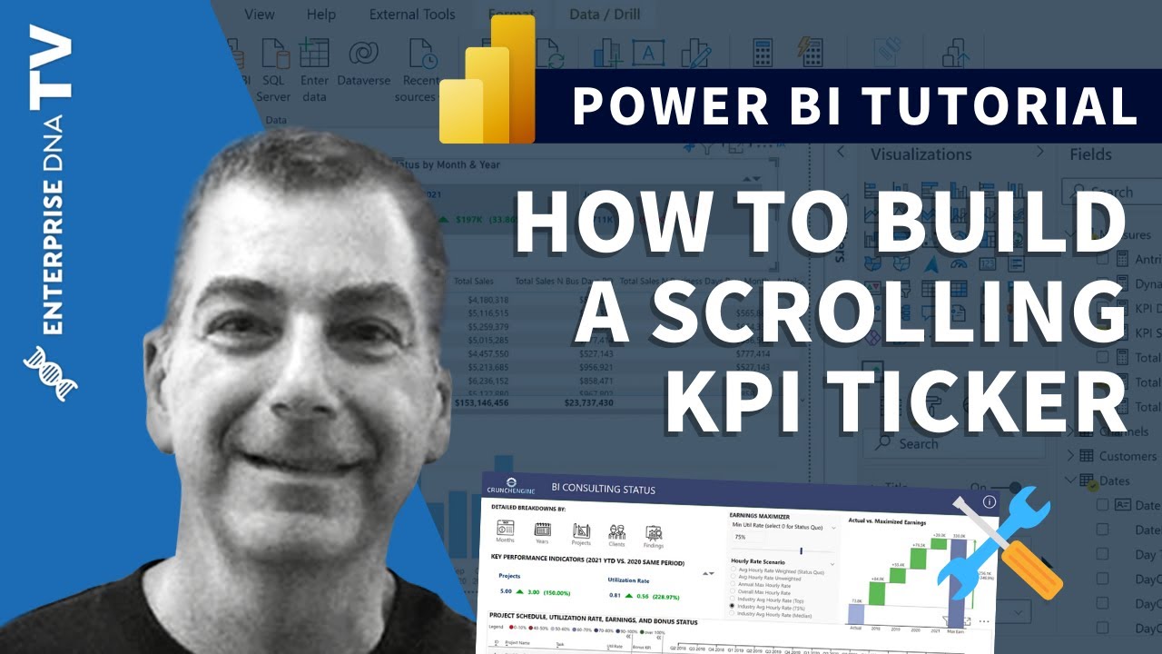 Как создать прокручиваемый тикер KPI в отчете Power BI