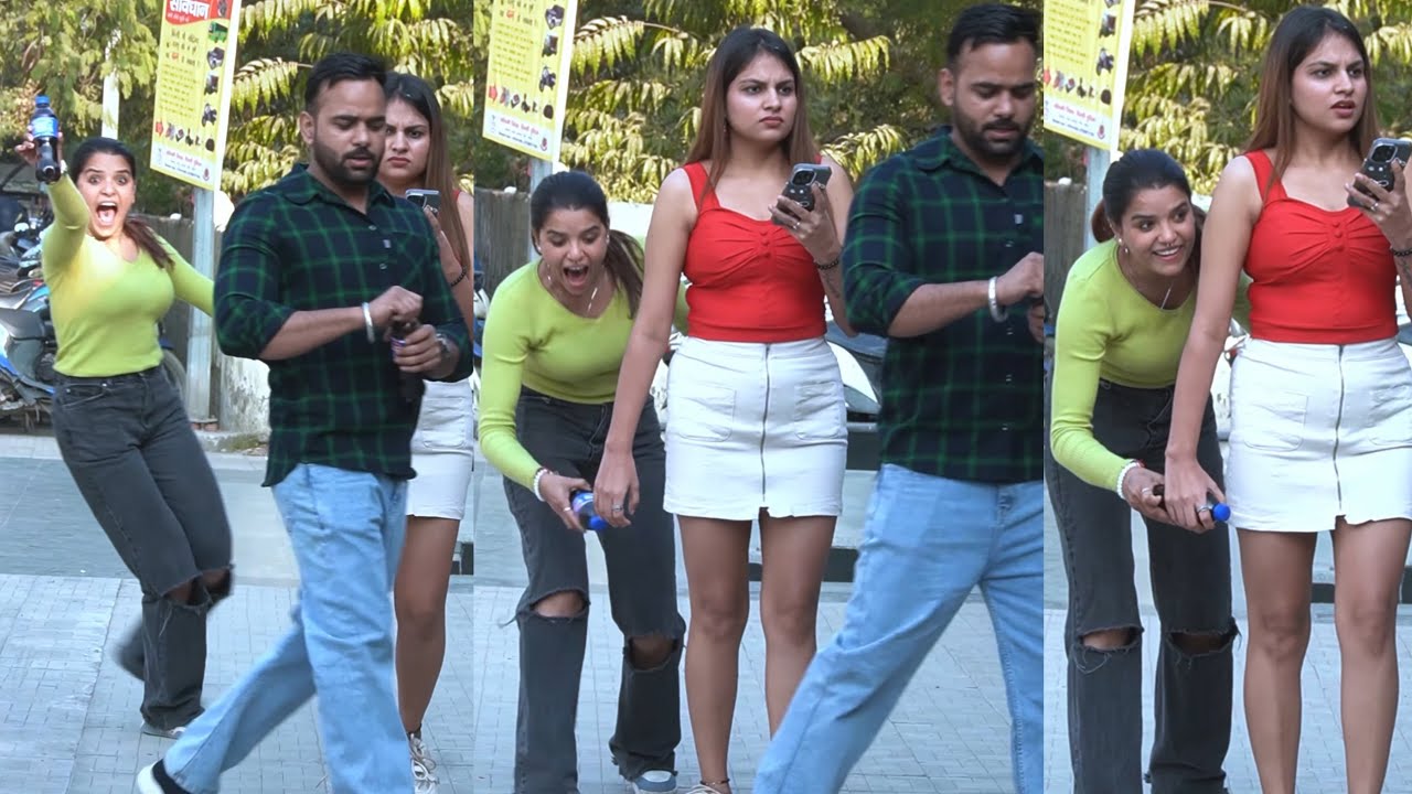 What happened to the girl in the red dress 🤣 (Cold drink got stolen)