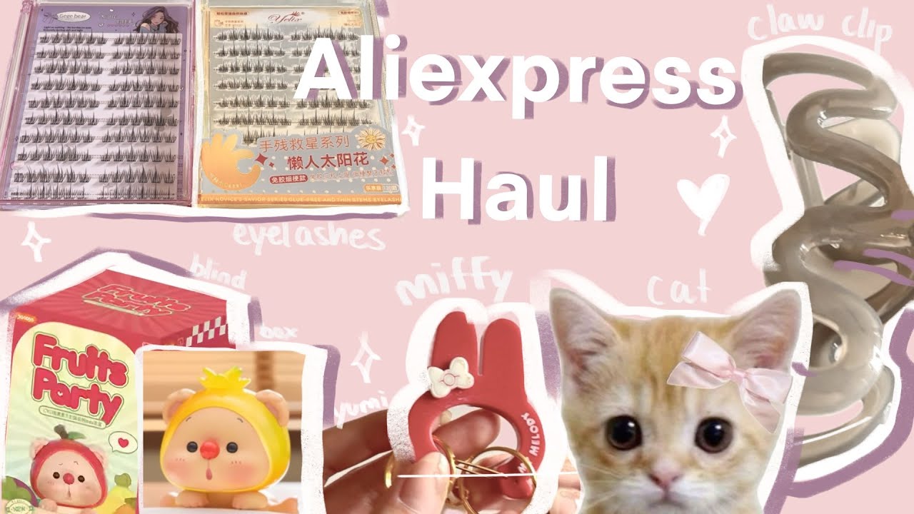 Aliexpress haul for back to school: cute accessories, makeup, aesthetic, asmr, keychain