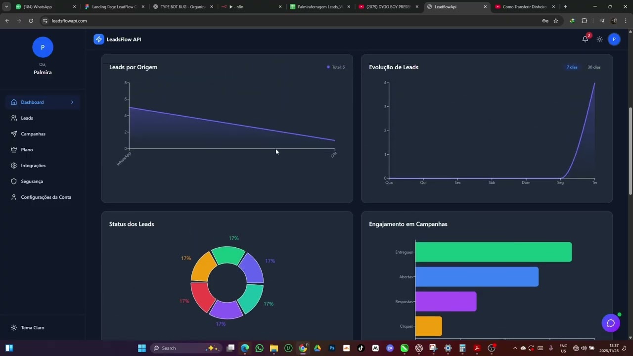 Apresentação do Menu de Integrações I Leadsflowapi 2025