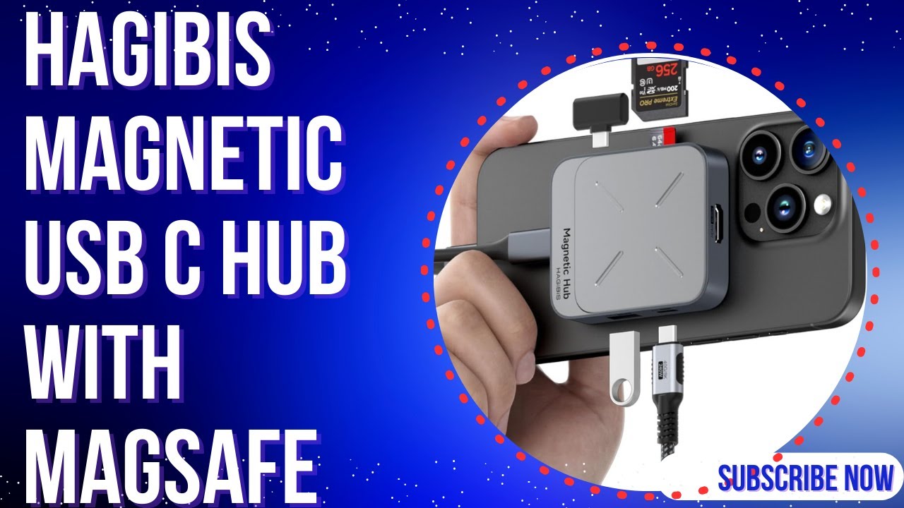 Hagibis Magnetic USB C Hub 7 in 1 Type-C  4K@60Hz HDMI SD3.0 TF3.0 Card Solt 100W PD USB-C AUX