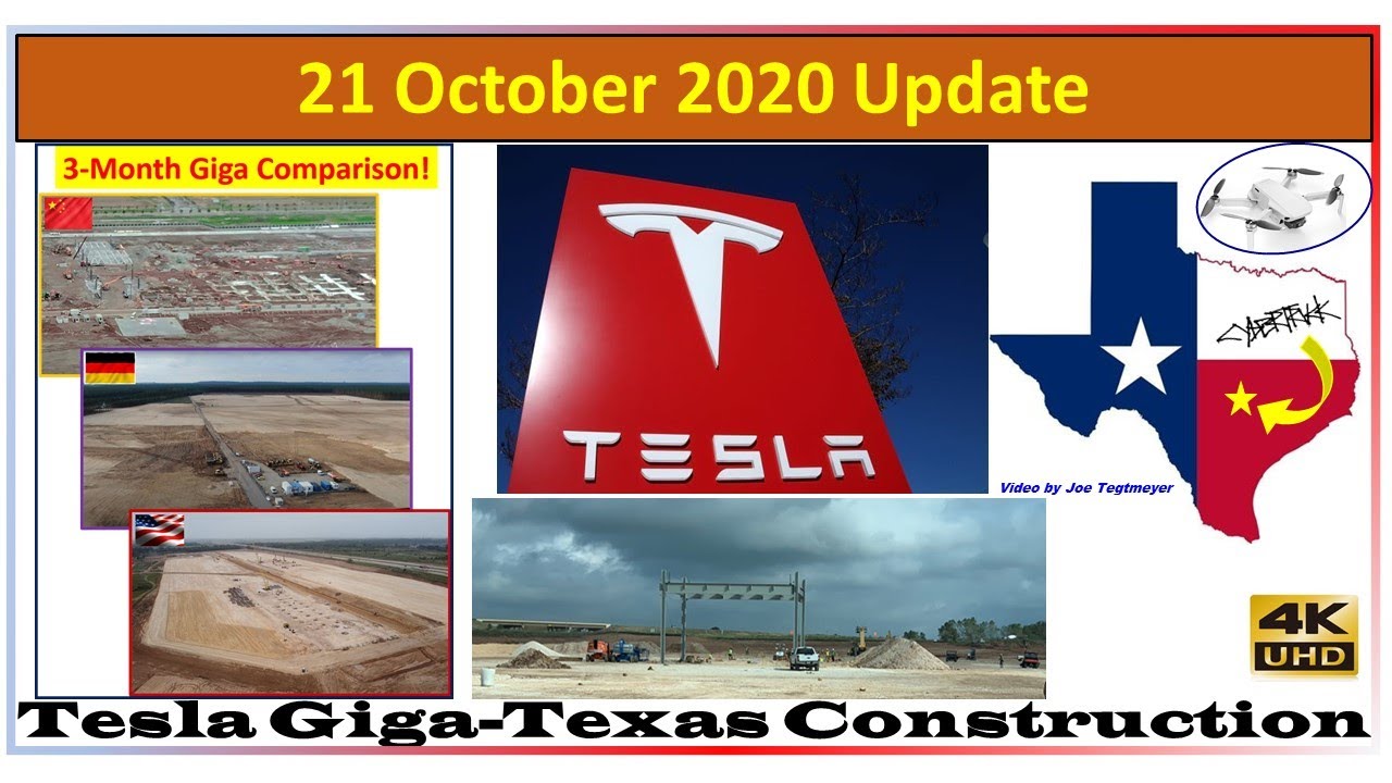 Tesla Gigafactory Texas 21 October 2020 Cyber Truck & Model Y Factory Construction Update (09:45 AM)