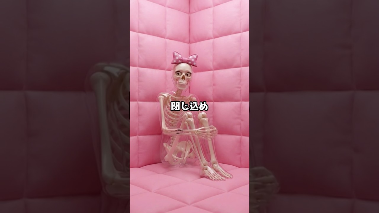 【凶悪な囚人が1週間、ピンクの部屋に閉じ込められたらどうなるのか？】#雑学 #骸骨 #シミュレーション