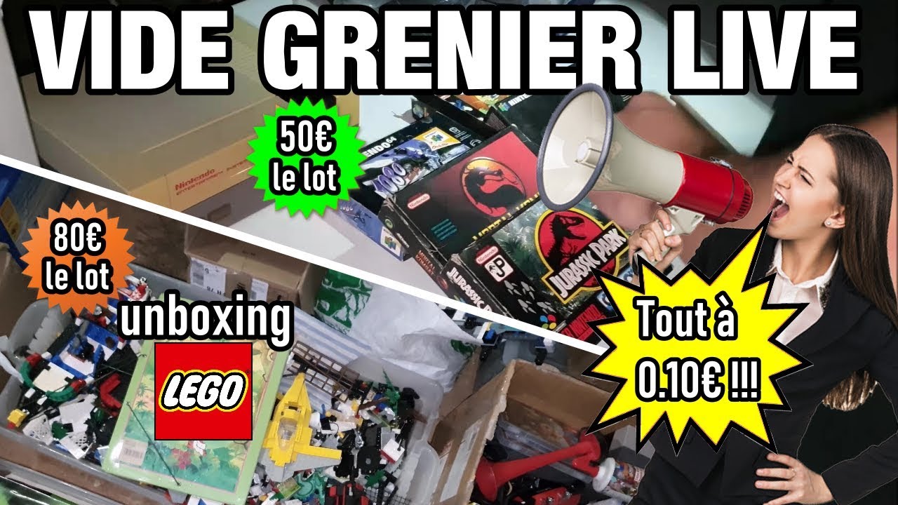 VIDE GRENIER LIVE elle vend tout a 10 centimes !
