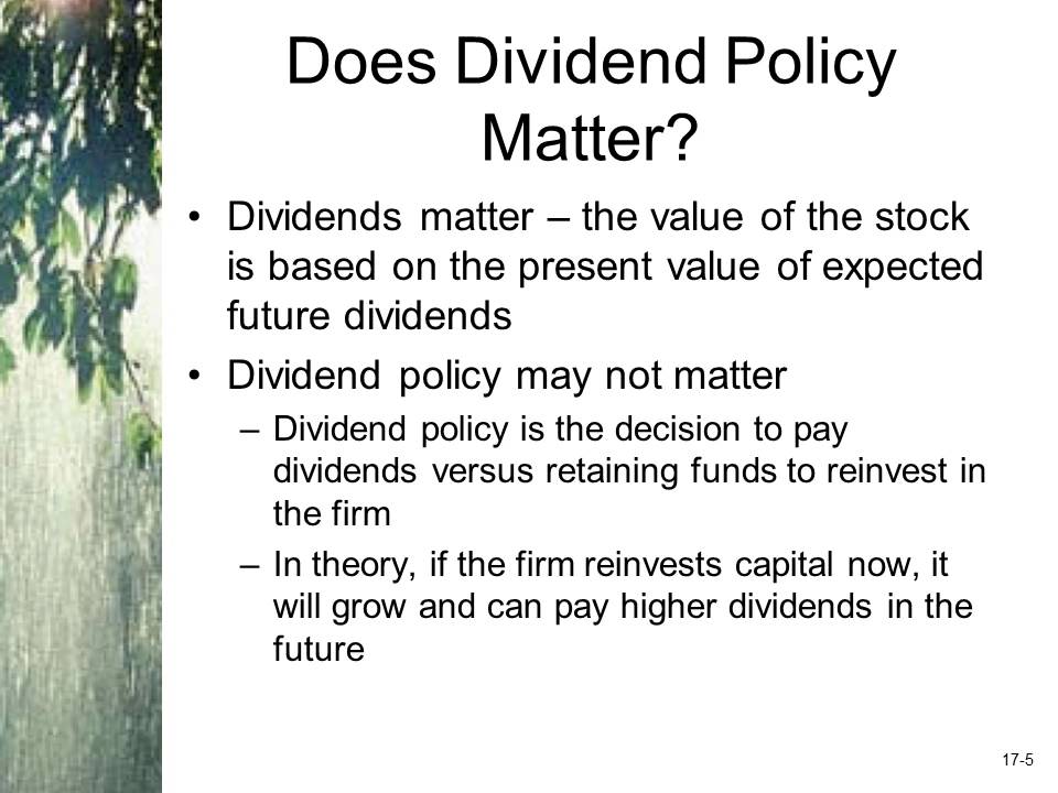 Dividends and Dividend Policy