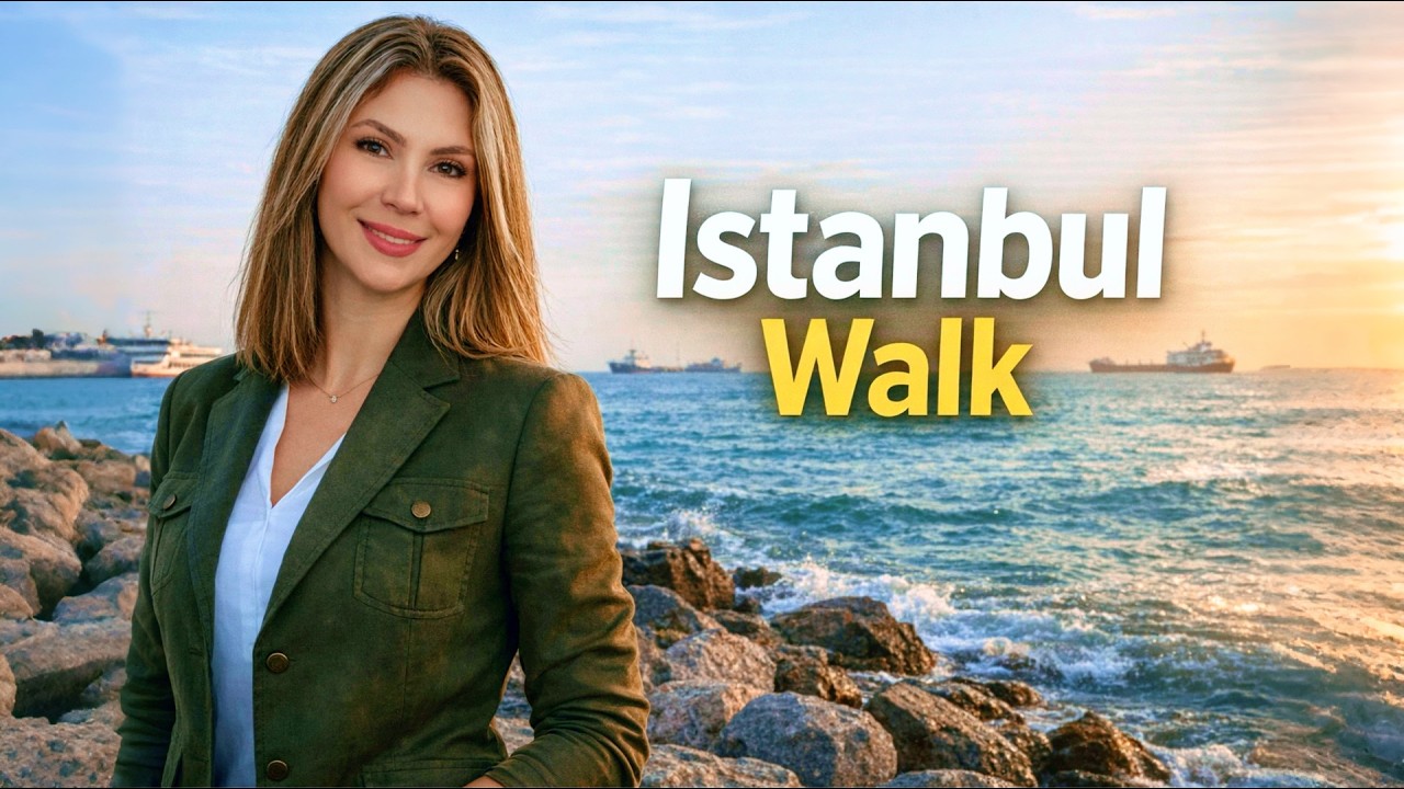 Relaxing Walk in Fişekhane & Bakırköy Istanbul | Sea Waves & City Sounds