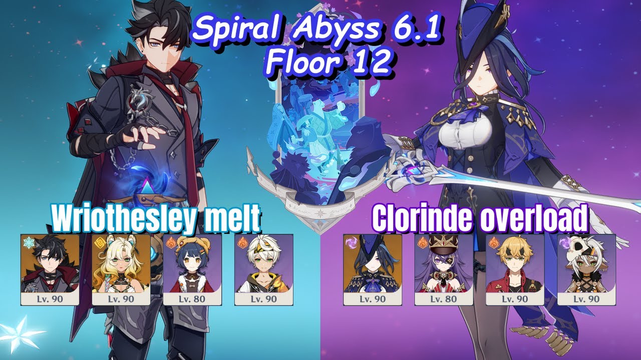 New abyss! C6 Wriothesley melt & C0 Clorinde overload | Spiral Abyss 6.1 | Genshin Impact