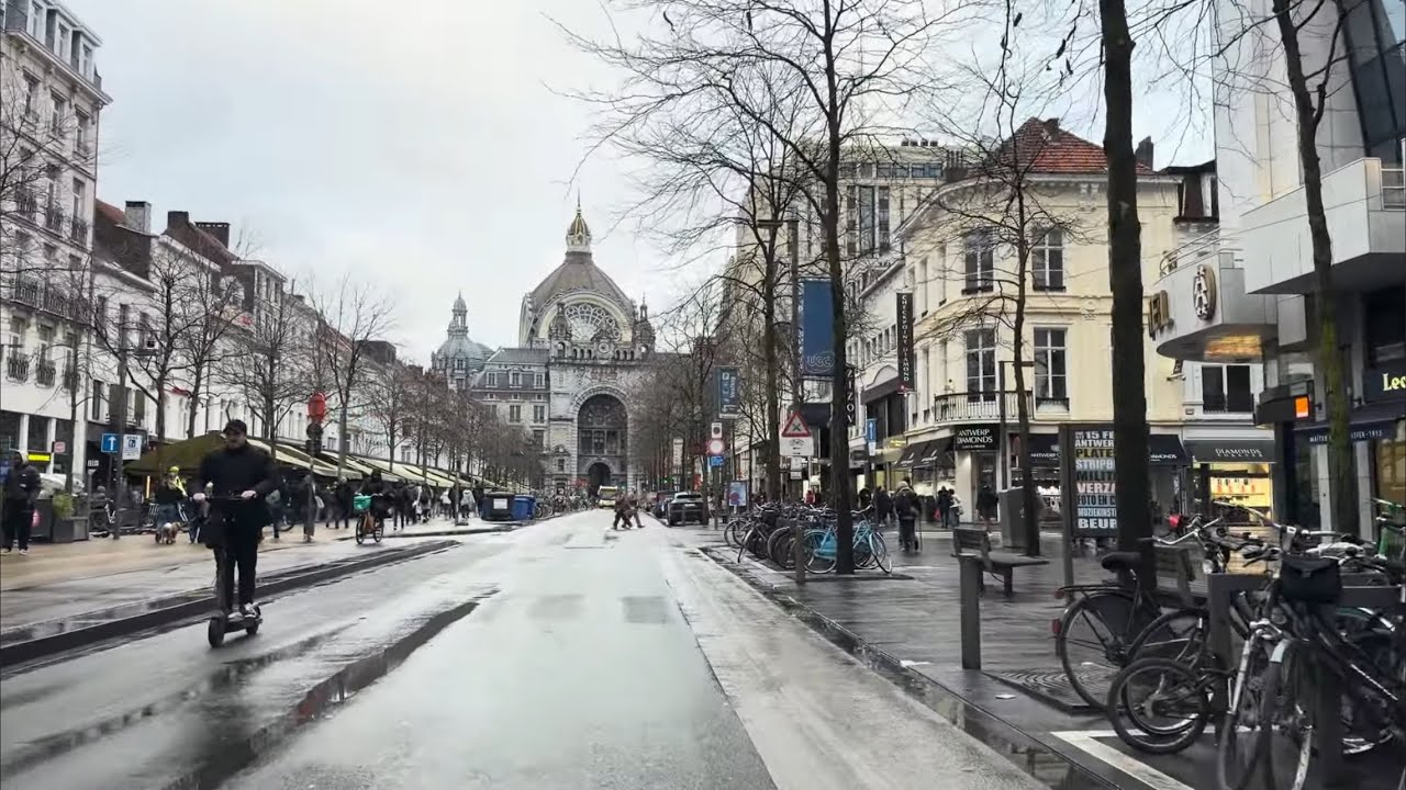 Driving Near Antwerp Central Station | City Center POV – Belgium 🇧🇪 Antwerpen centraal 