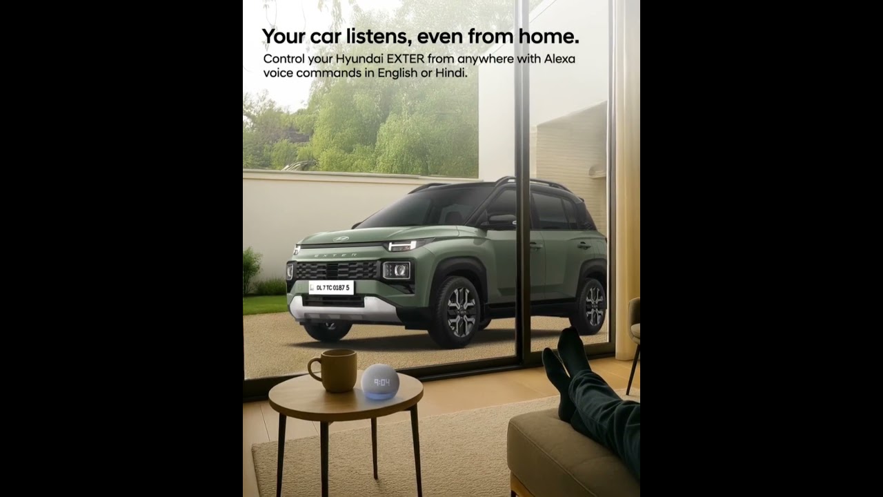 Talk smart, drive smarter. Hyundai EXTER with Alexa H2C listens, responds, and acts from home.