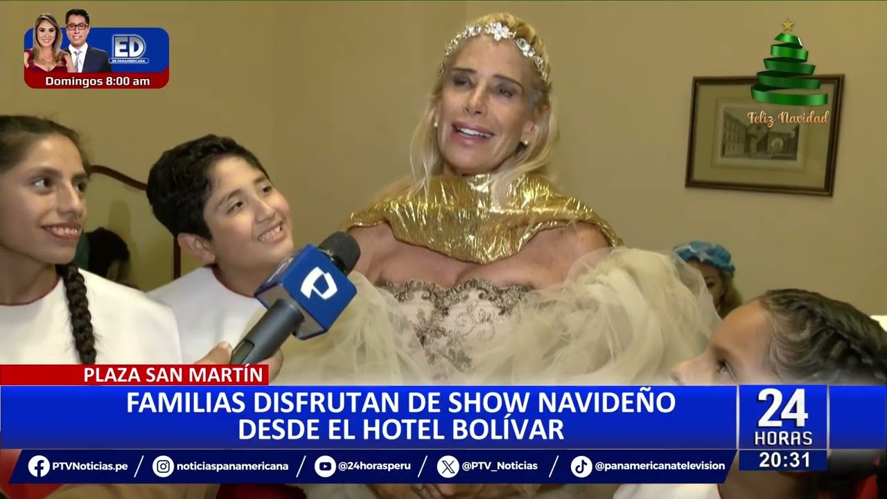 Plaza San Mart&iacute;n se ilumina con show navide&ntilde;o gratuito desde el Hotel Bol&iacute;var
