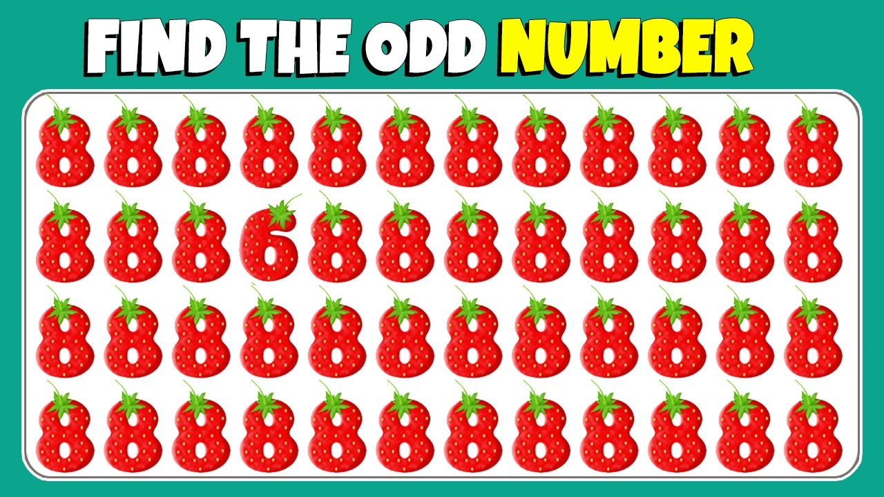 Find the Odd Number Out 🔢🍓 | 20+ Brain Levels | Easy to Hard Challenge | Odd One Out Quiz Game