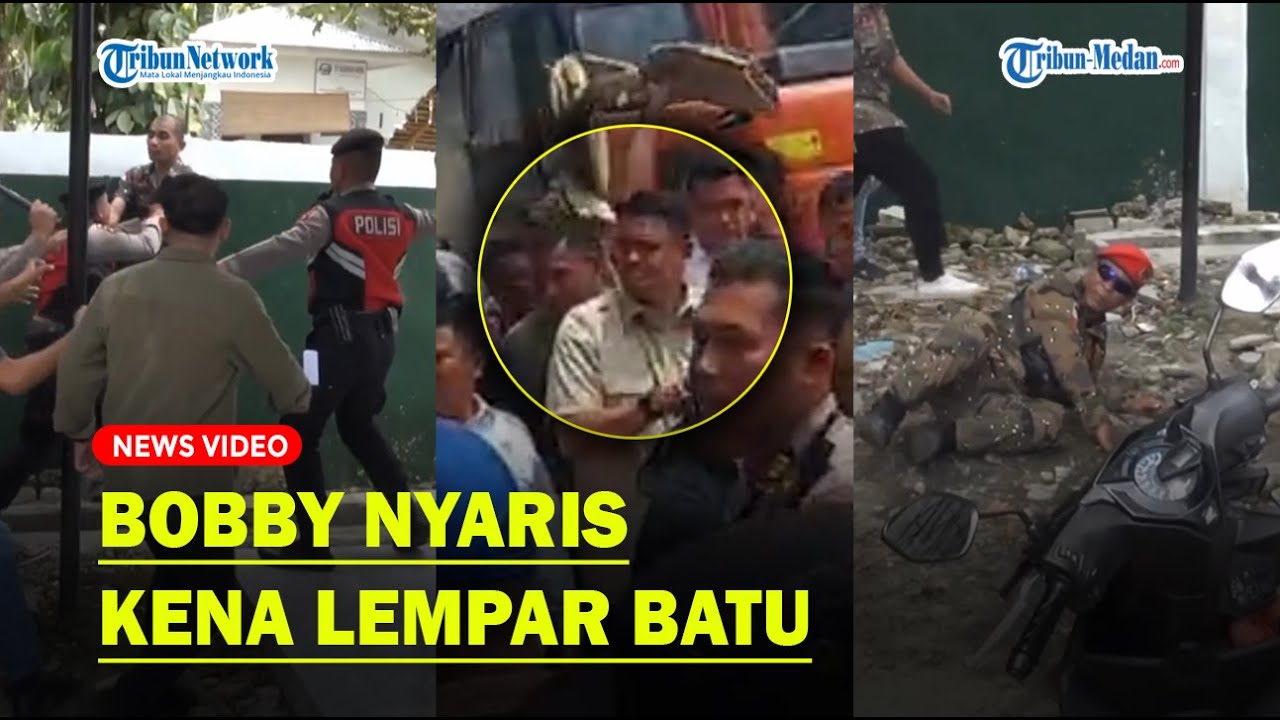 ANGGOTA GRIB DIGEBUKI POLISI saat Bobby Nasution Pimpin Perobohan Markas