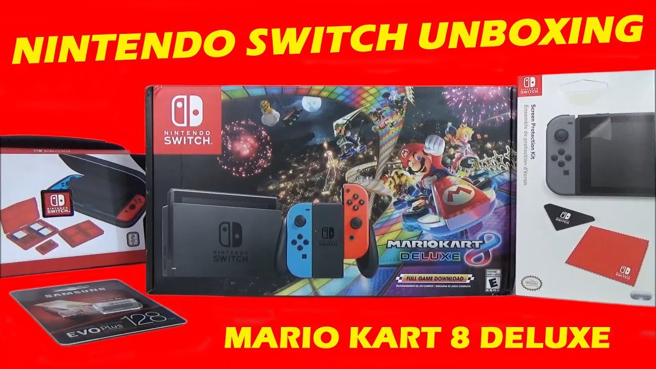 Nintendo Switch Mario Kart 8 Deluxe Edition Unboxing