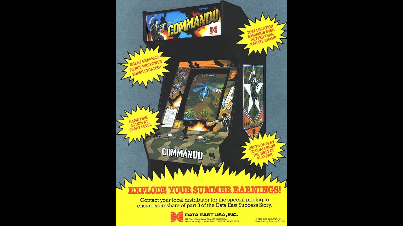 COMMANDO original arcade pcb - CAPCOM, 1985 - U.S. Licenced by Data East
