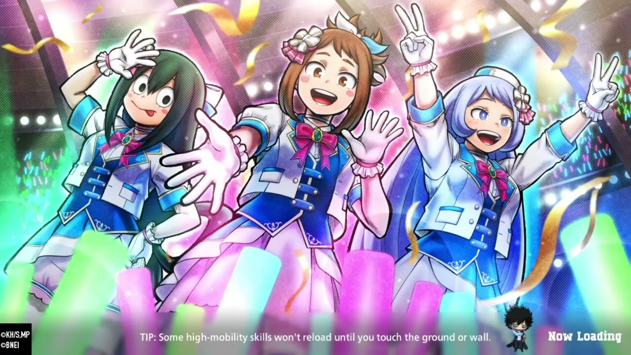 Flutuando pelo mapa de Ochaco Rapid no My Hero Ultra Rumble